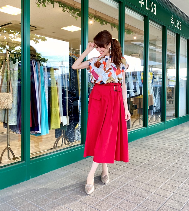 Le Chanter ルシャンテ 手描きプリントギャザーネックフレンチ袖サテンブラウス セレクトショップlisa