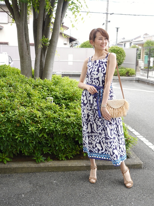 イタリアインポート 織物風ワンピース ウエストリボン付き 通販セレクトショップlisa